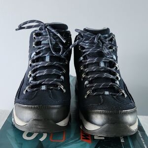 Womens Skechers Trego Alpine Trail Way Navy Blue Suede Hiking Boot Size 7.5 Med